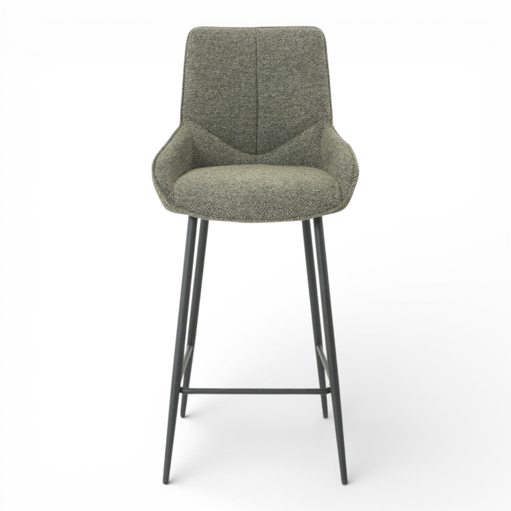 Lot de 2 tabourets de bar BJORN - tissu coloris vert