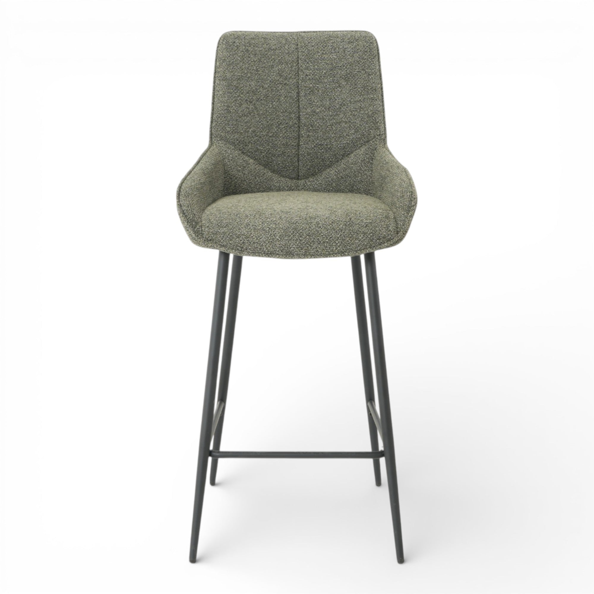 Lot de 2 tabourets de bar BJORN - tissu coloris vert