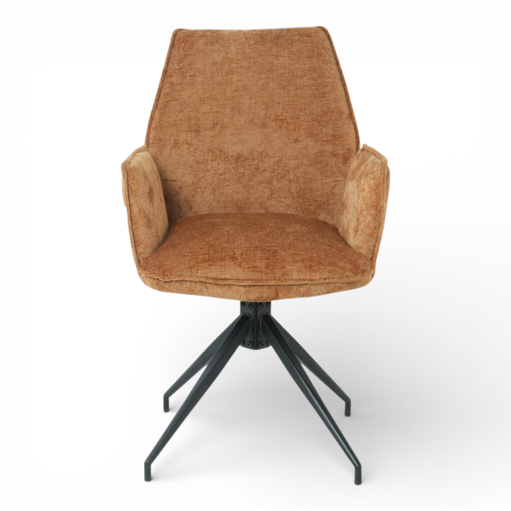 Lot de 2 chaises avec accoudoirs pivotantes tissu orange - FITOUS