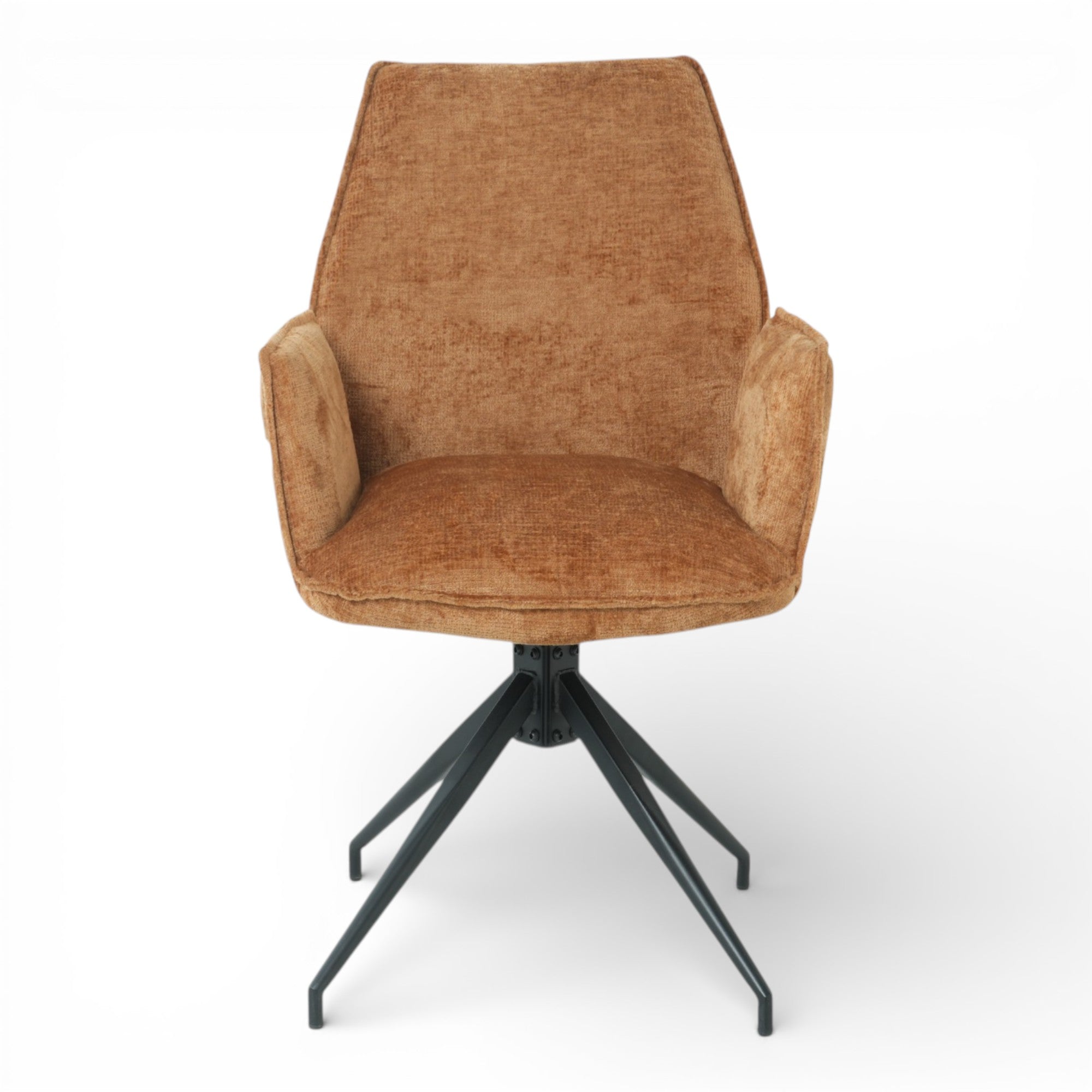 2 chaises avec accoudoirs pivotantes tissu orange - FITOUS