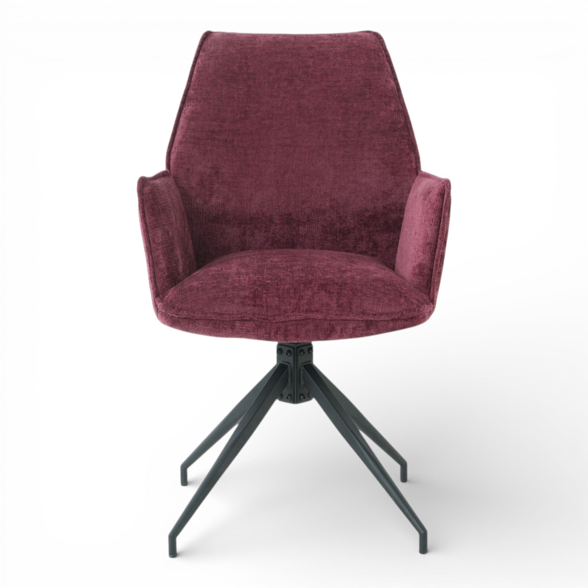 2 chaises avec accoudoirs pivotantes tissu bordeaux - FITOUS