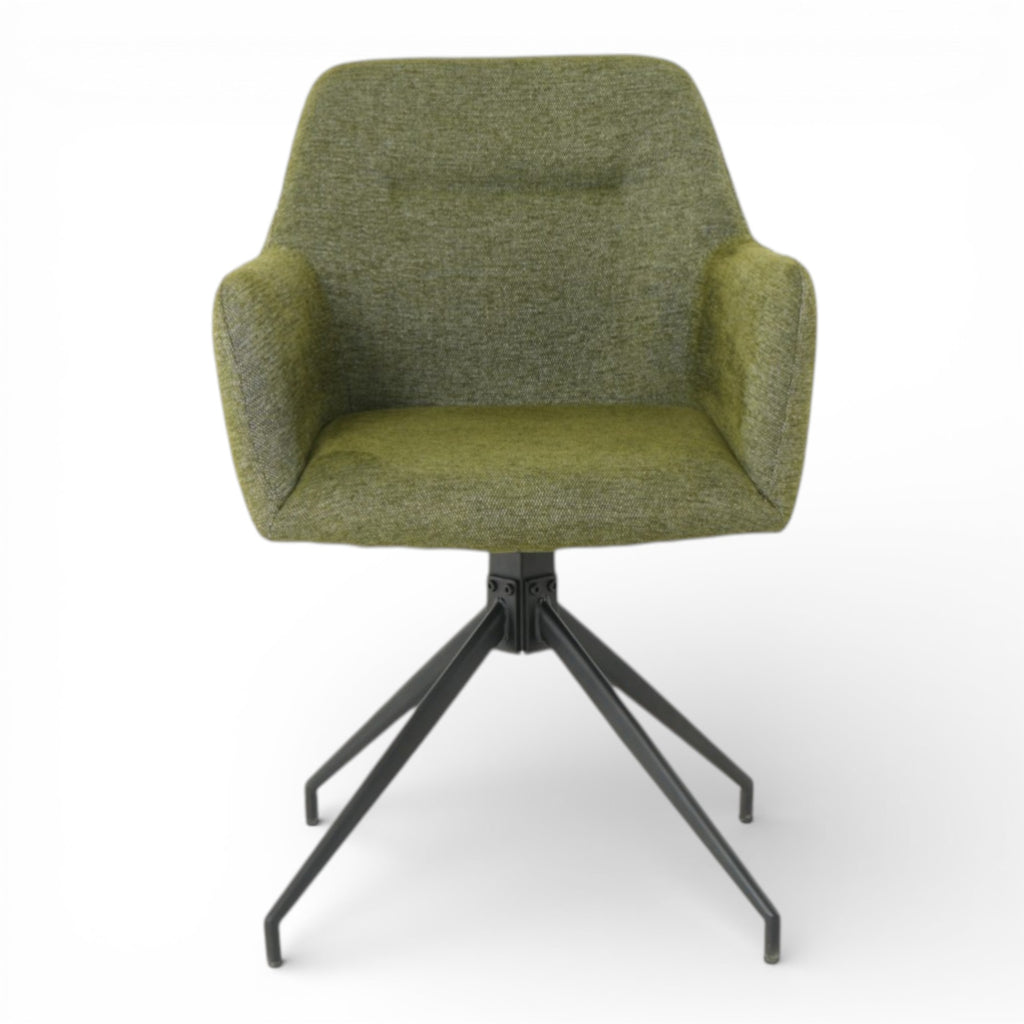 2 chaises avec accoudoirs pivotantes tissu vert  - MORINI