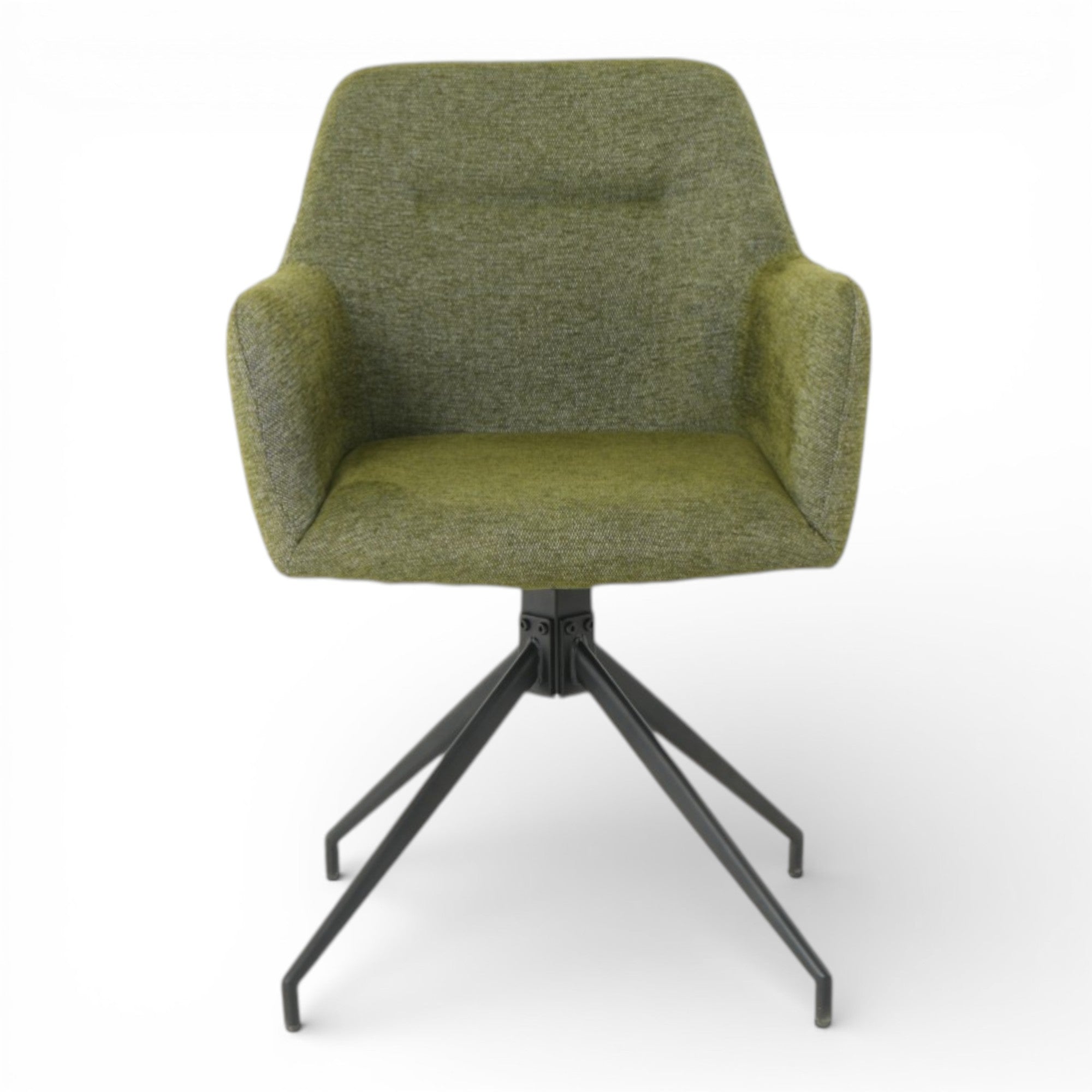 2 chaises avec accoudoirs pivotantes tissu vert  - MORINI