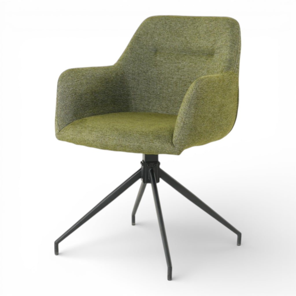 2 chaises avec accoudoirs pivotantes tissu vert  - MORINI