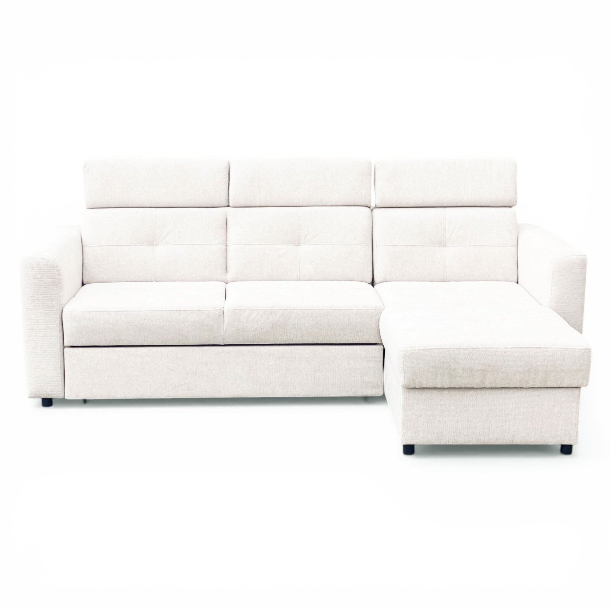 Canapé d'angle convertible en tissu beige -  POCKET