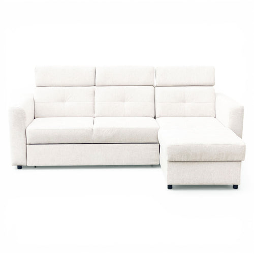 Canapé d'angle convertible en tissu beige -  POCKET