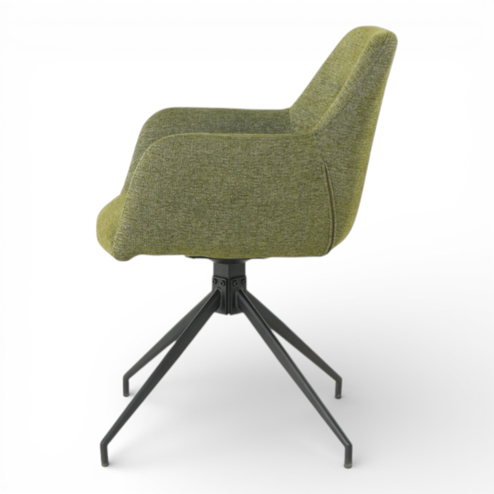 2 chaises avec accoudoirs pivotantes tissu vert  - MORINI