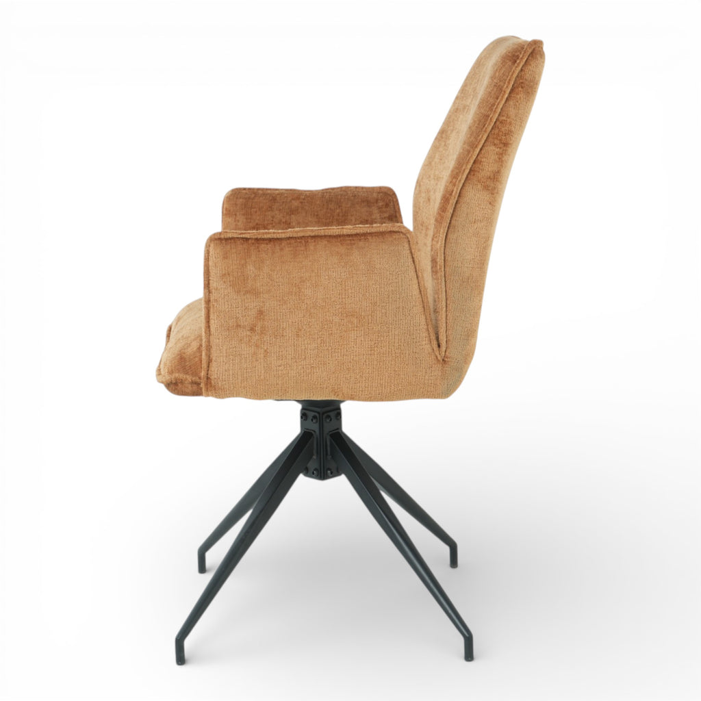 Lot de 2 chaises avec accoudoirs pivotantes tissu orange - FITOUS