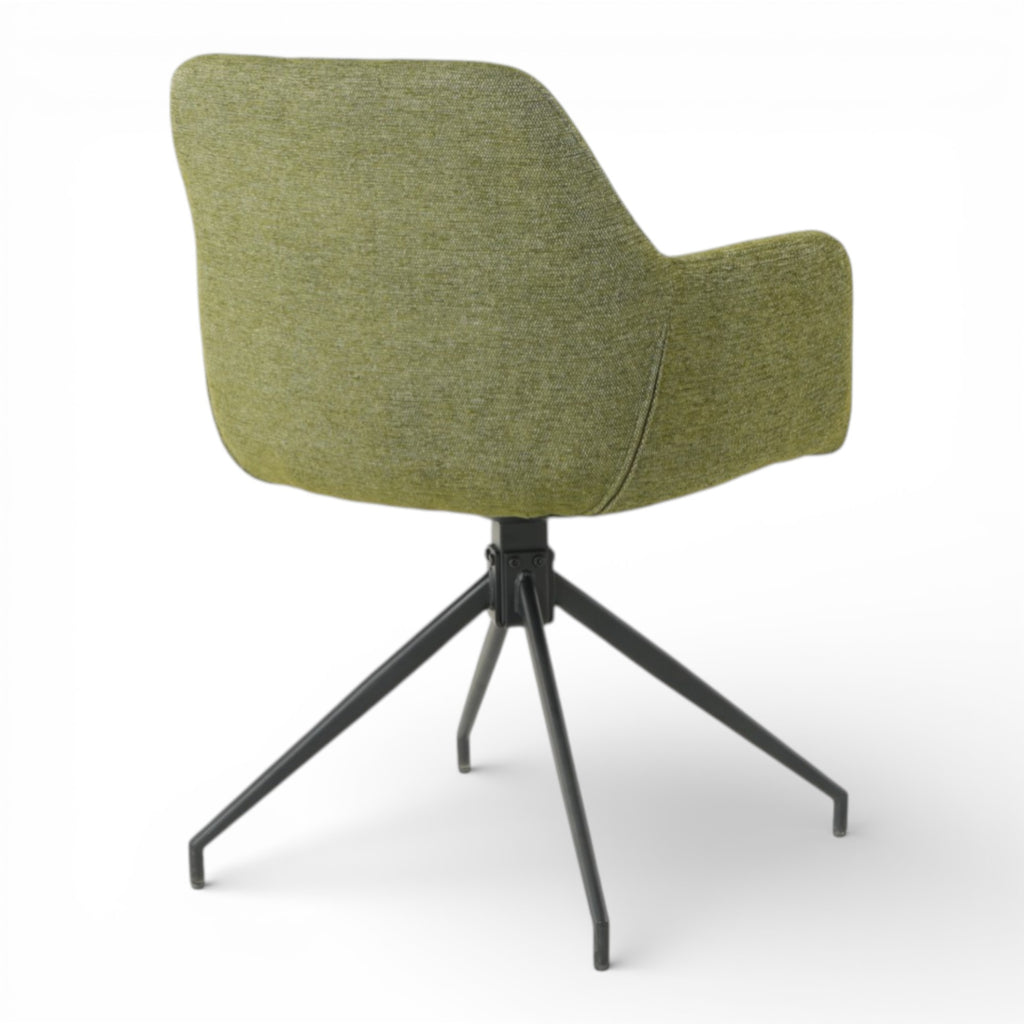 2 chaises avec accoudoirs pivotantes tissu vert  - MORINI