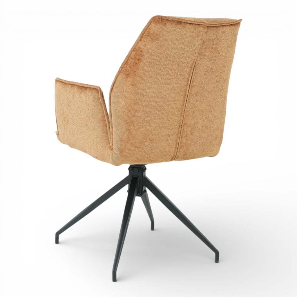 Lot de 2 chaises avec accoudoirs pivotantes tissu orange - FITOUS