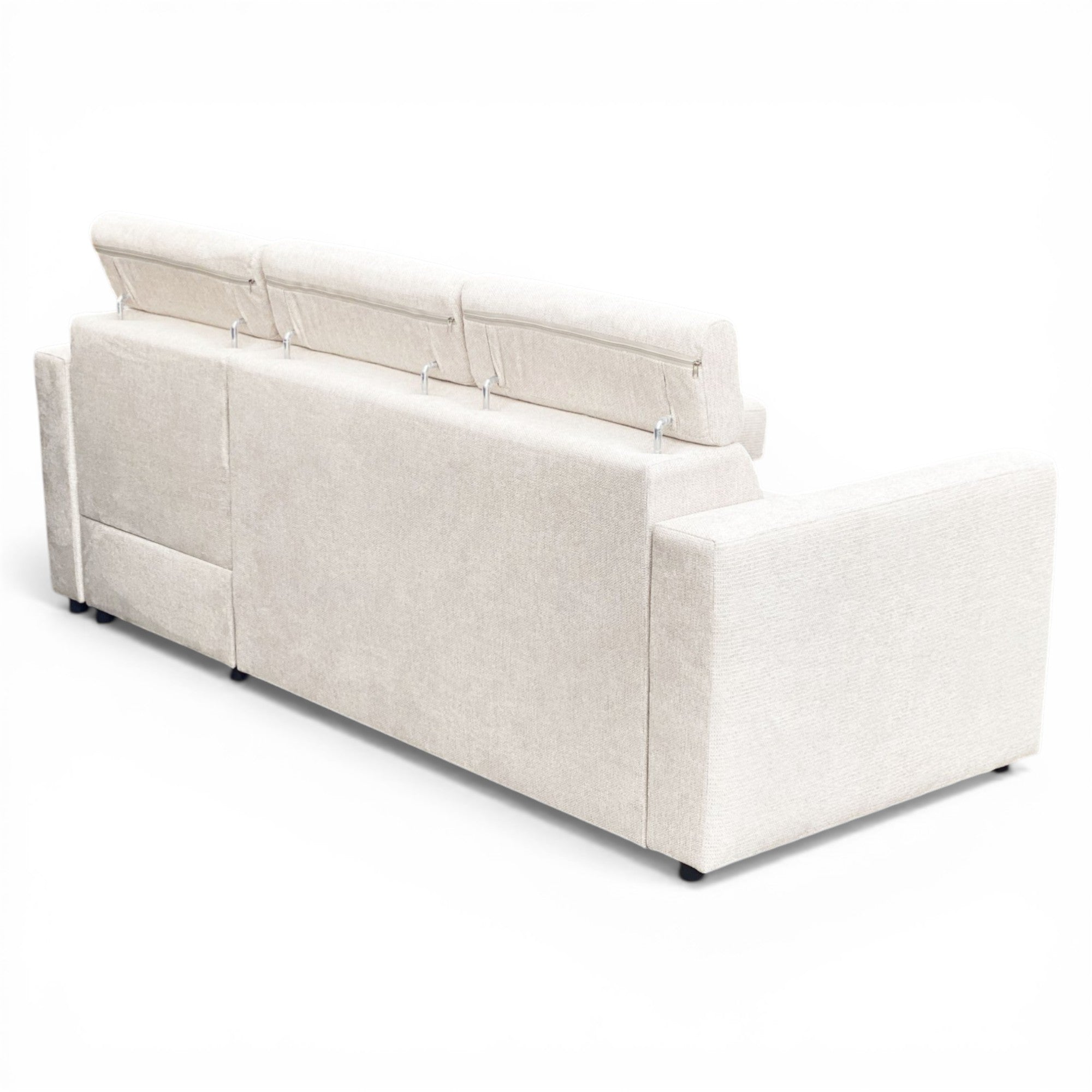 Canapé d'angle convertible en tissu beige -  POCKET