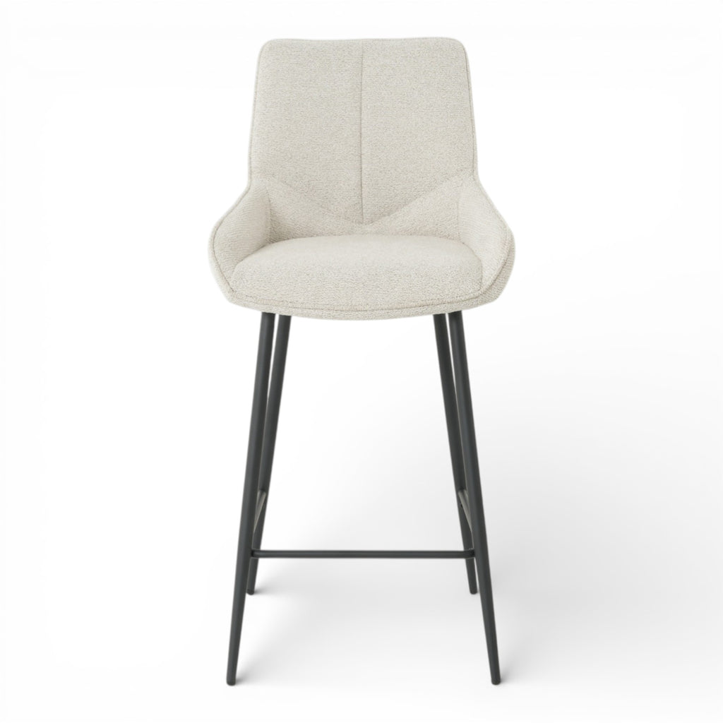 Lot de 2 tabourets de bar BJORN - tissu coloris beige