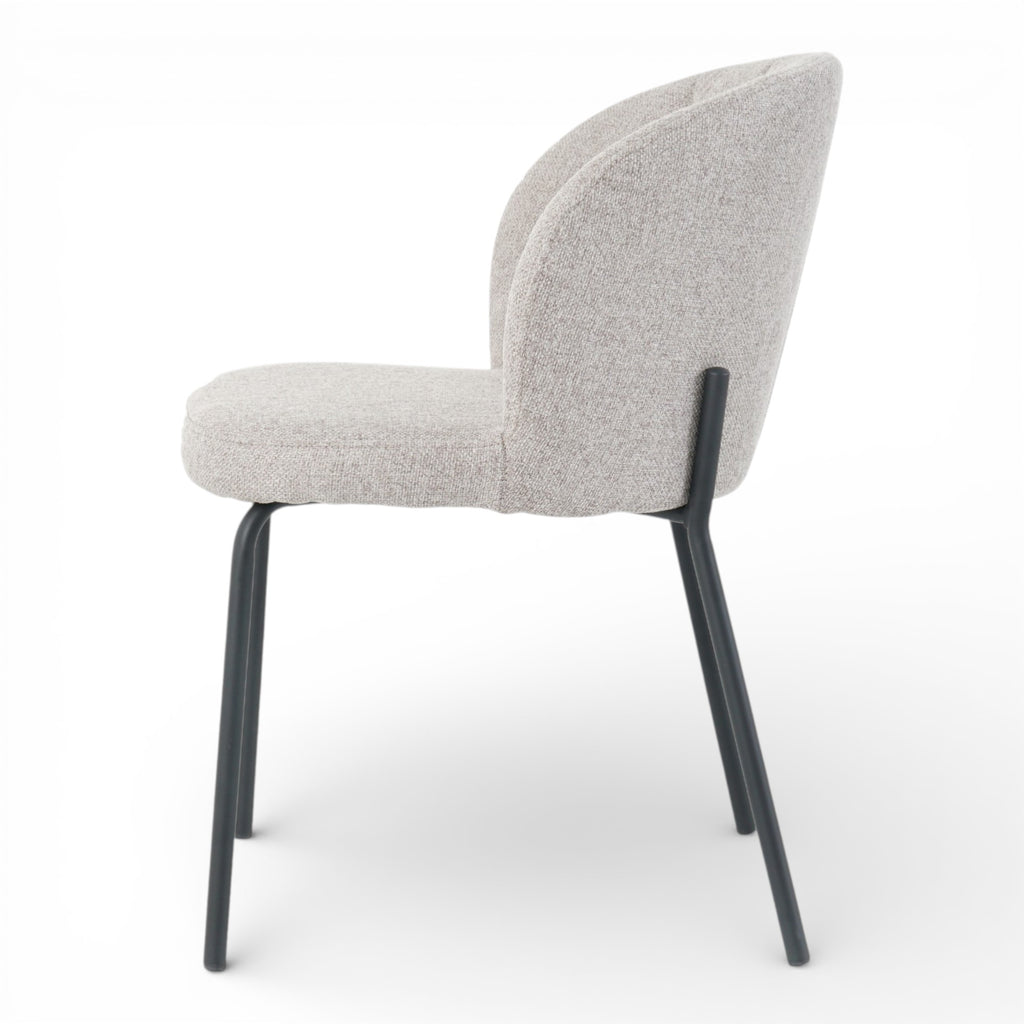 Lot de 2 chaises LUMOS en tissu pour cuisine ou salle à manger - pieds en métal noir