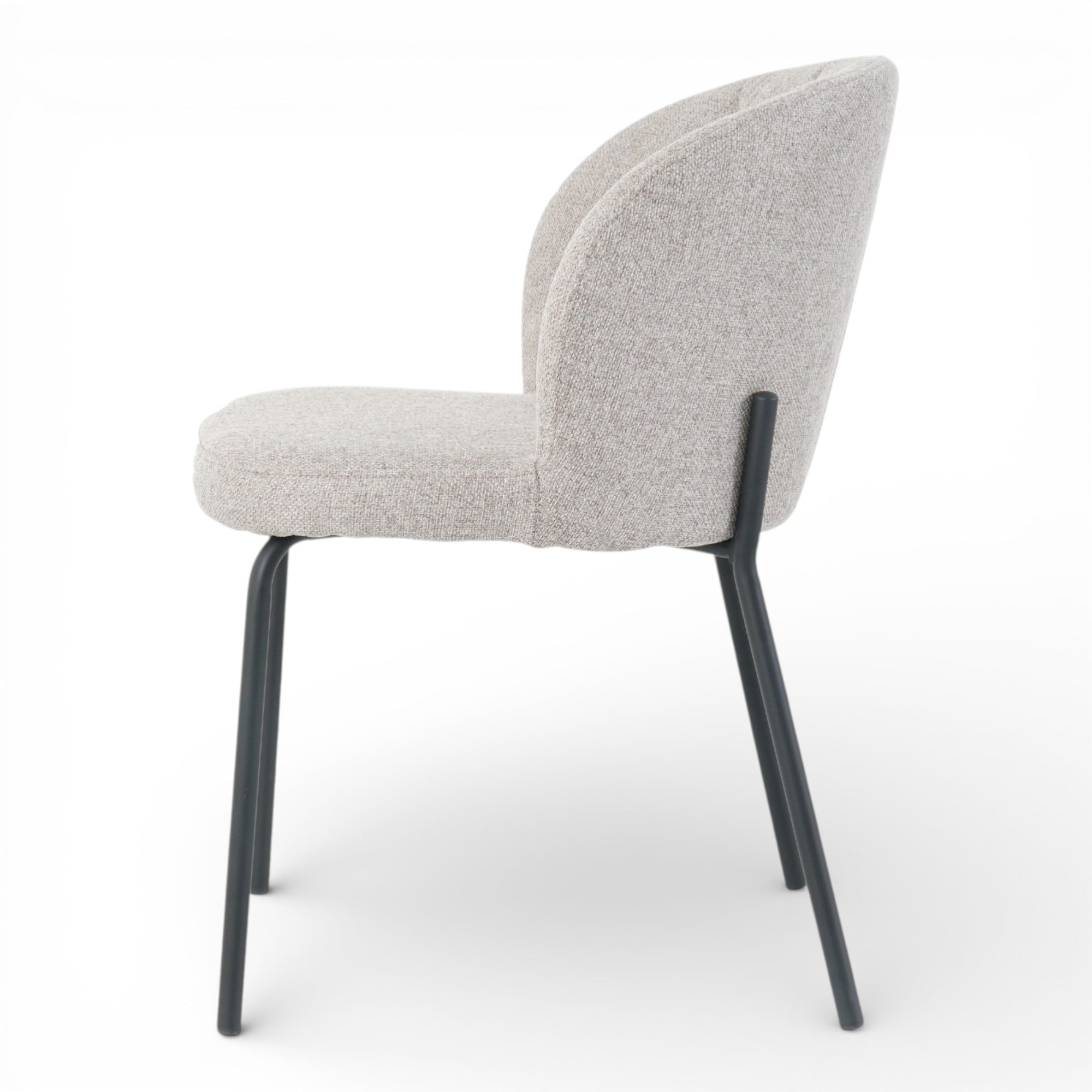 Lot de 2 chaises LUMOS en tissu pour cuisine ou salle à manger - pieds en métal noir