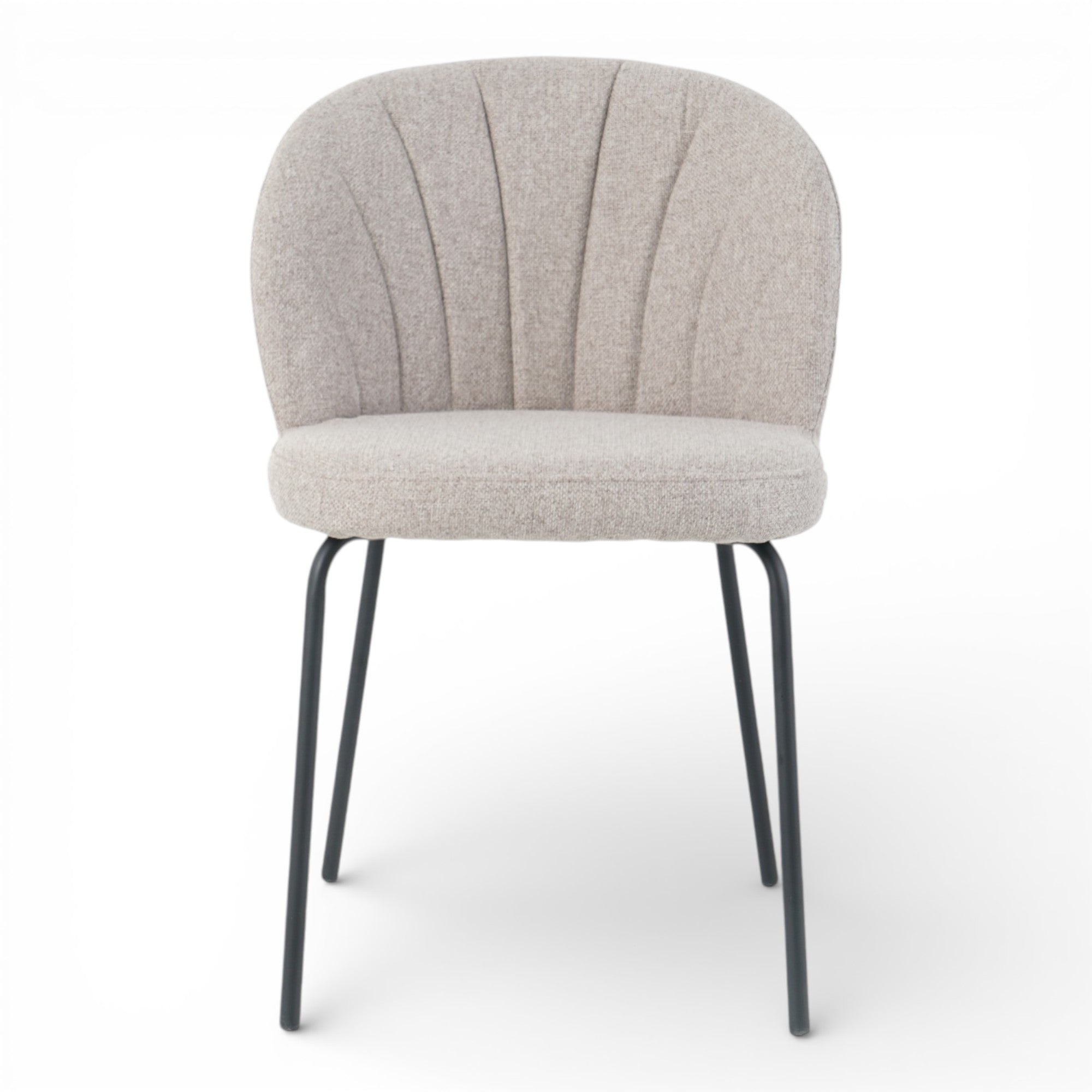 Lot de 2 chaises LUMOS en tissu pour cuisine ou salle à manger - pieds en métal noir