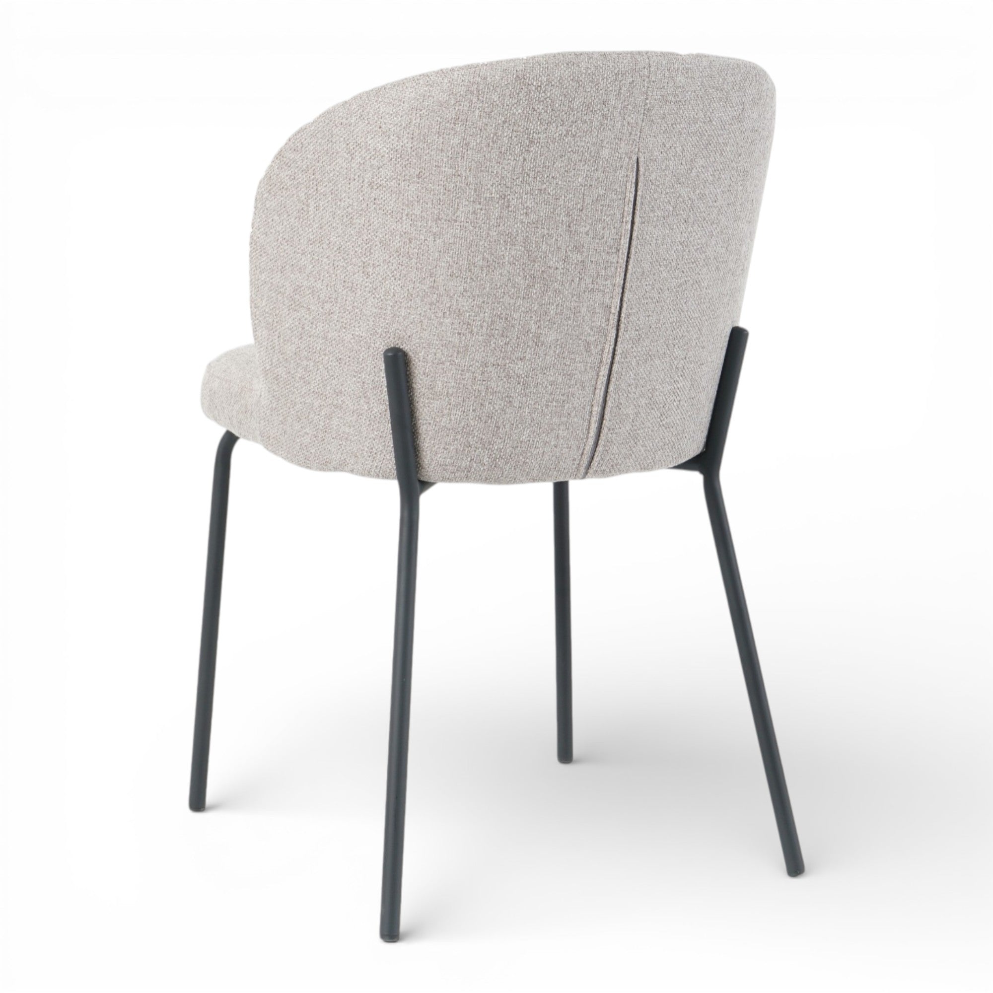Lot de 2 chaises LUMOS en tissu pour cuisine ou salle à manger - pieds en métal noir