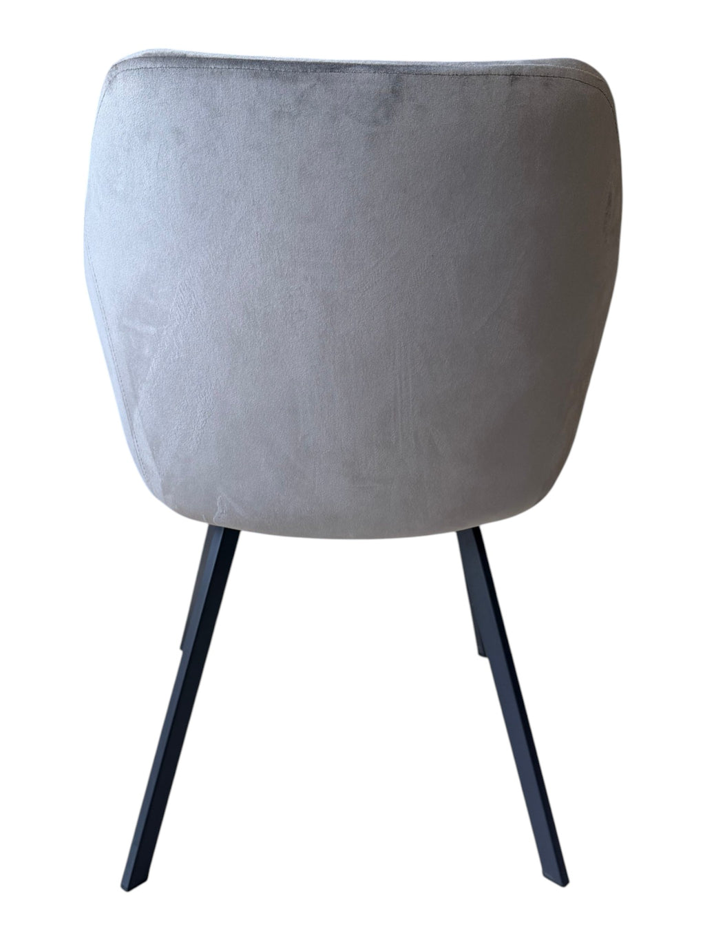 Lot de 2 chaises avec accoudoirs velours gris pieds métal noir - ADAM