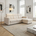 Canapé d'angle convertible en tissu beige -  POCKET