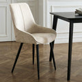2 chaises tissu beige pieds métal - BJORN