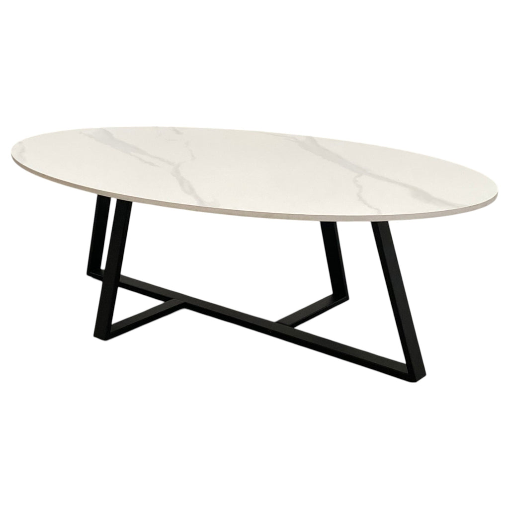 Table basse ovale céramique coloris blanc - ASTORIA