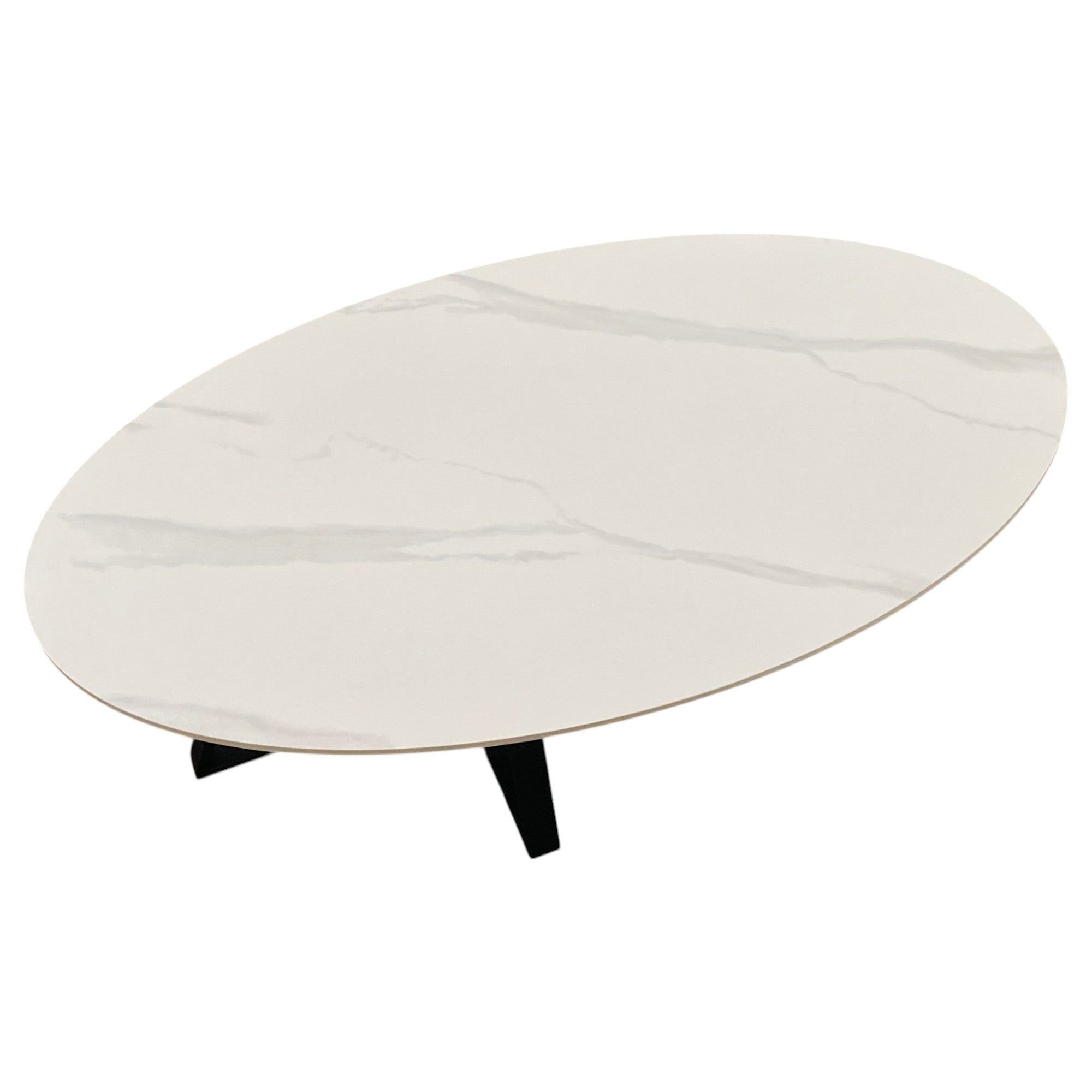Table basse ovale céramique coloris blanc - ASTORIA