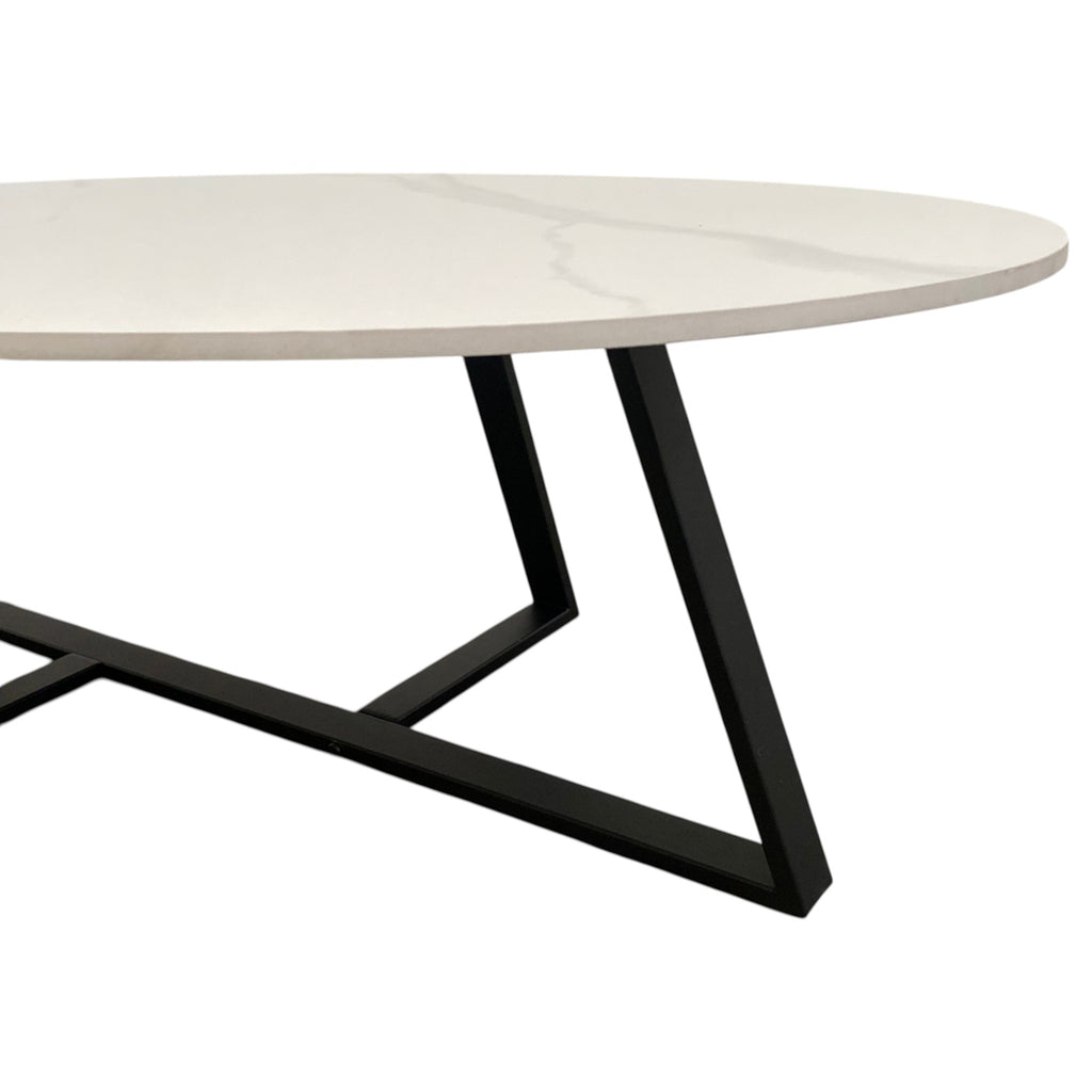Table basse ovale céramique coloris blanc - ASTORIA