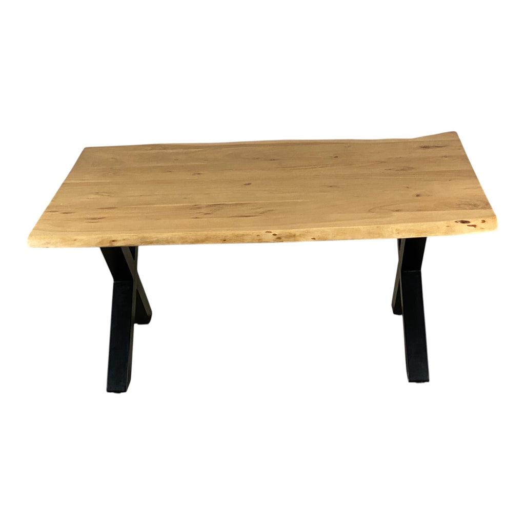 Table basse bois massif pieds métal X - BERGEN