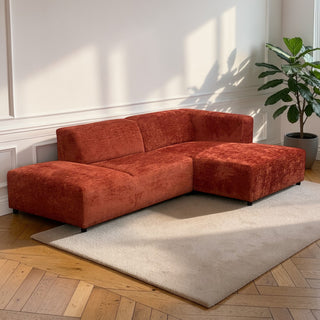 Canapé d'angle droit tissu orange - BLOK 2