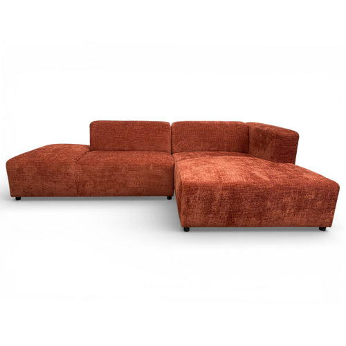 Canapé d'angle droit tissu orange - BLOK 2