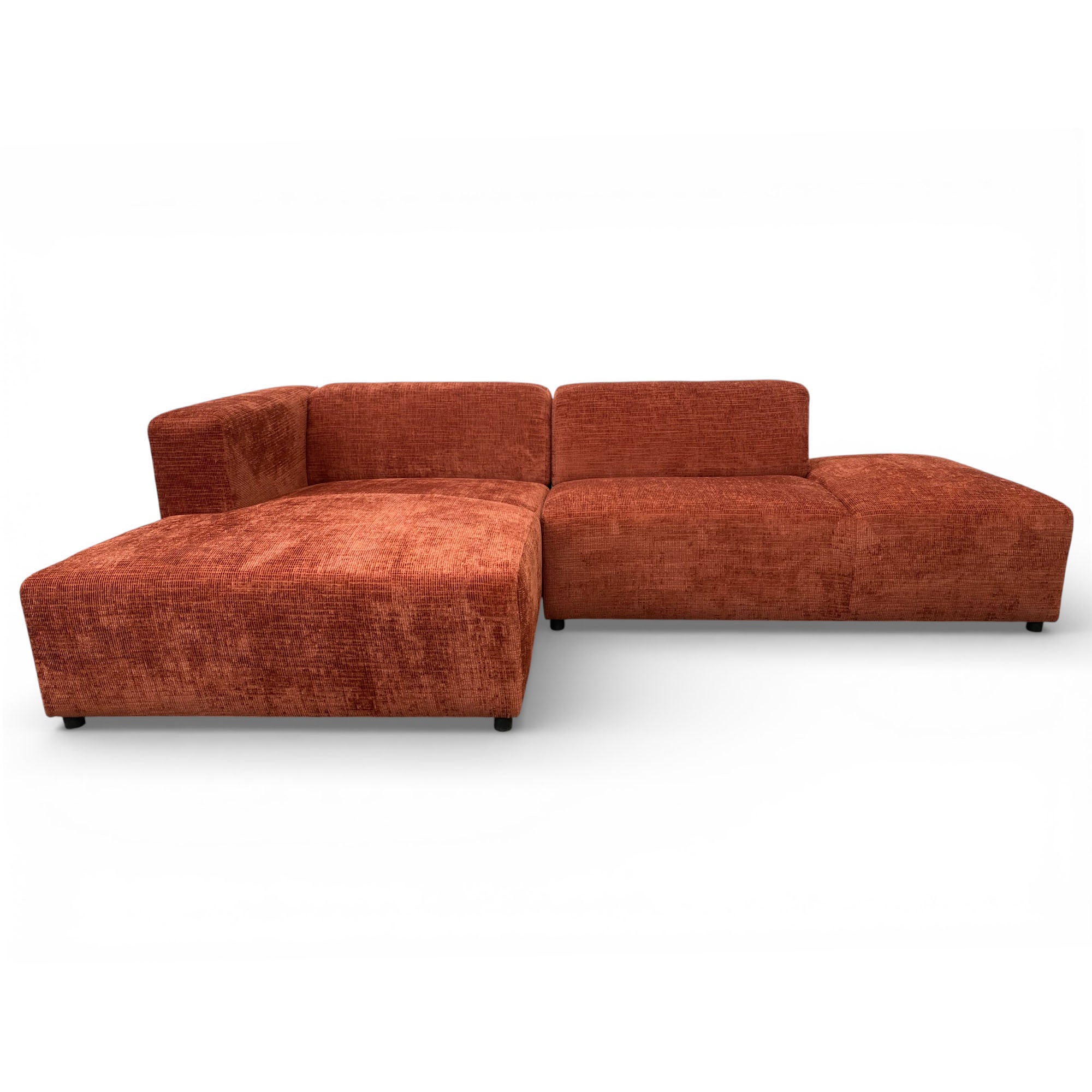 Canapé d'angle gauche tissu orange - BLOK 2