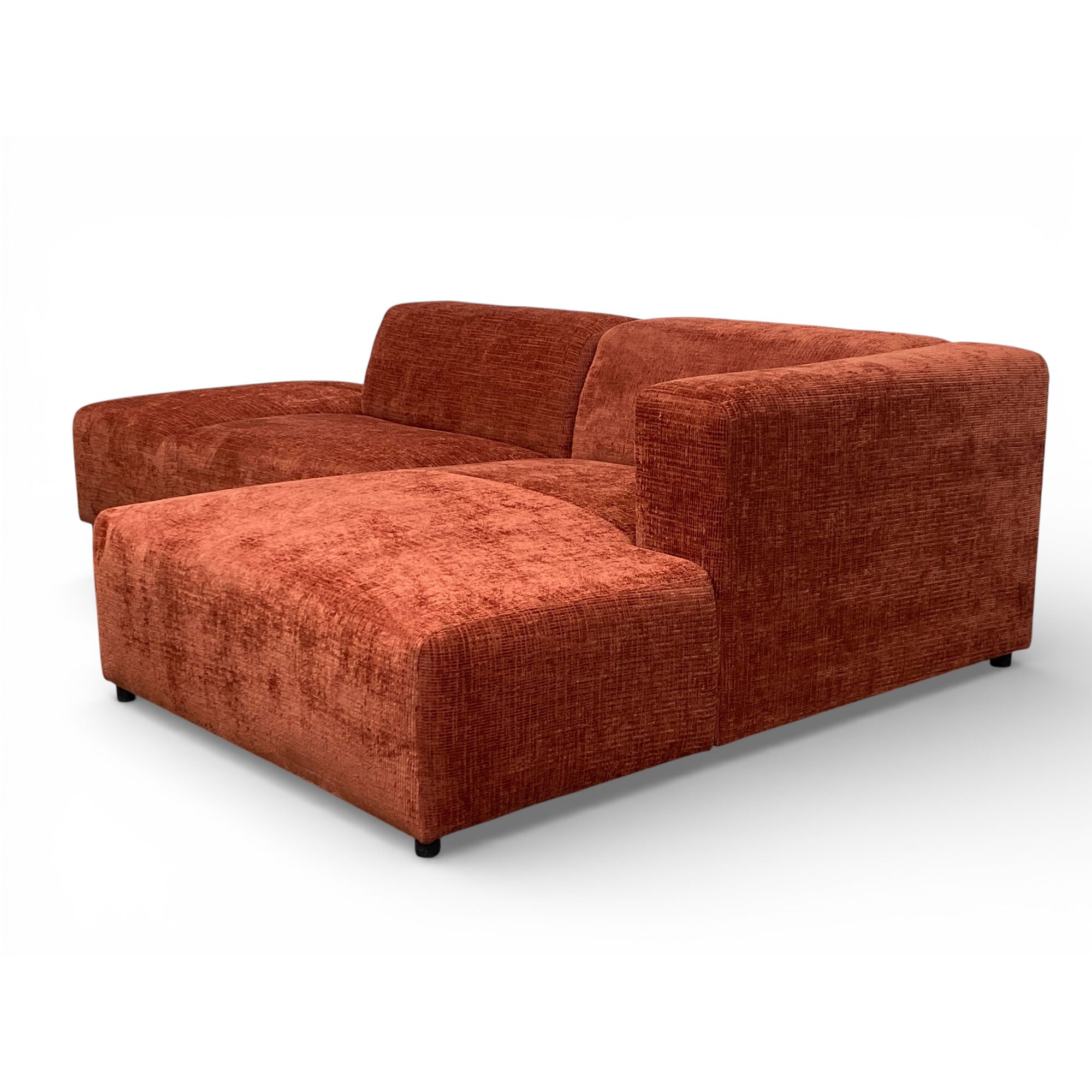 Canapé d'angle droit tissu orange - BLOK 2