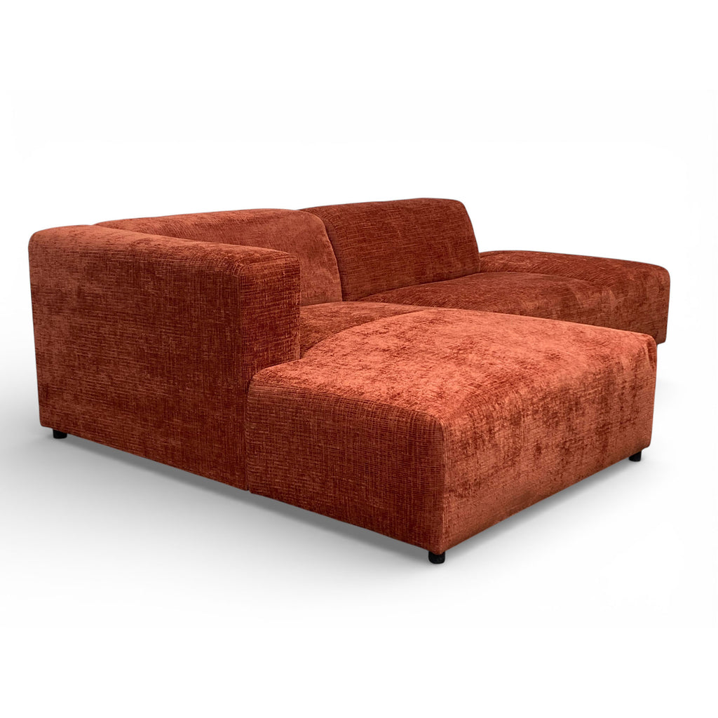 Canapé d'angle gauche tissu orange - BLOK 2