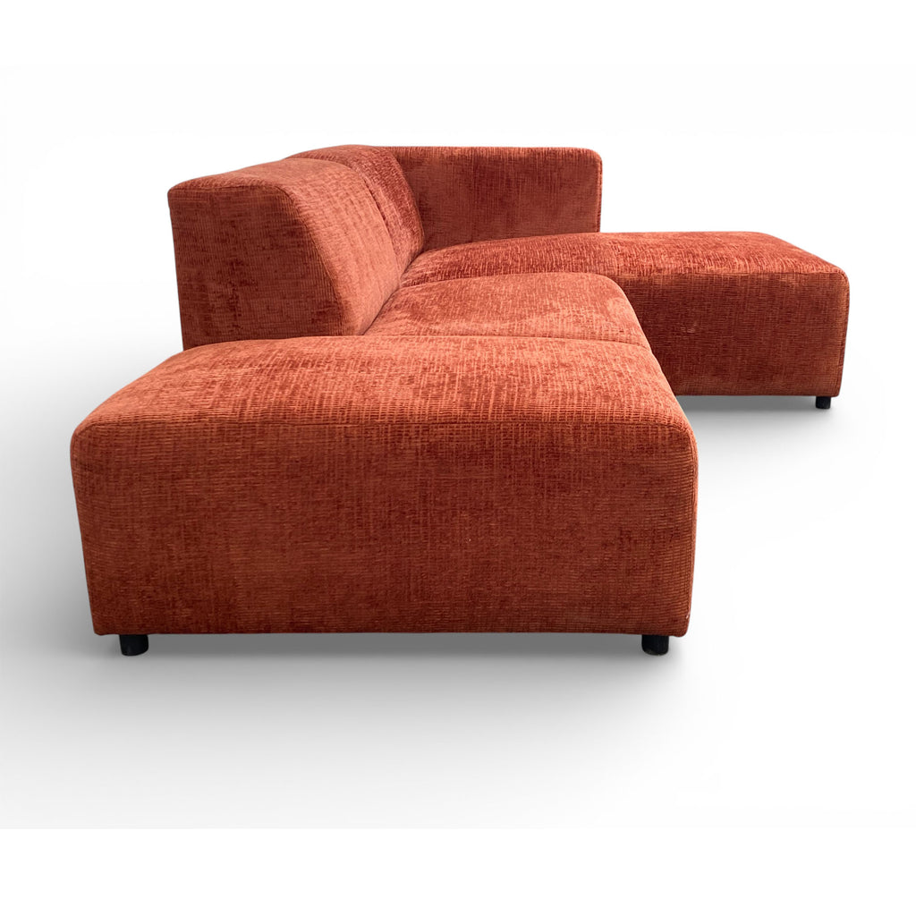 Canapé d'angle droit tissu orange - BLOK 2