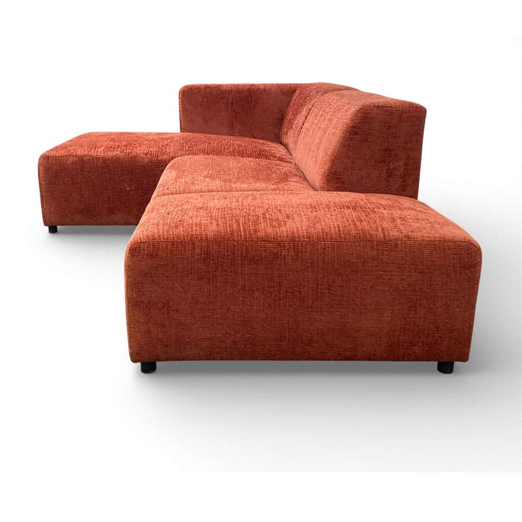 Canapé d'angle gauche tissu orange - BLOK 2