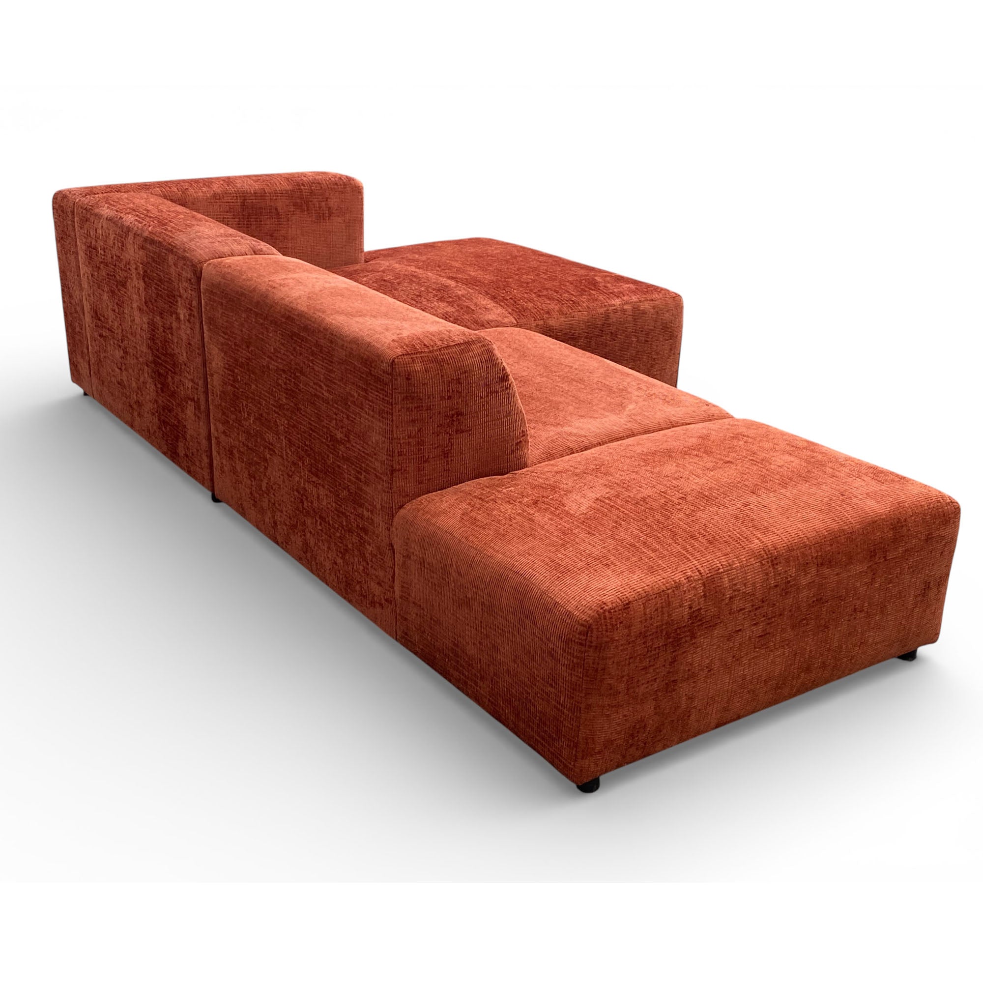 Canapé d'angle droit tissu orange - BLOK 2