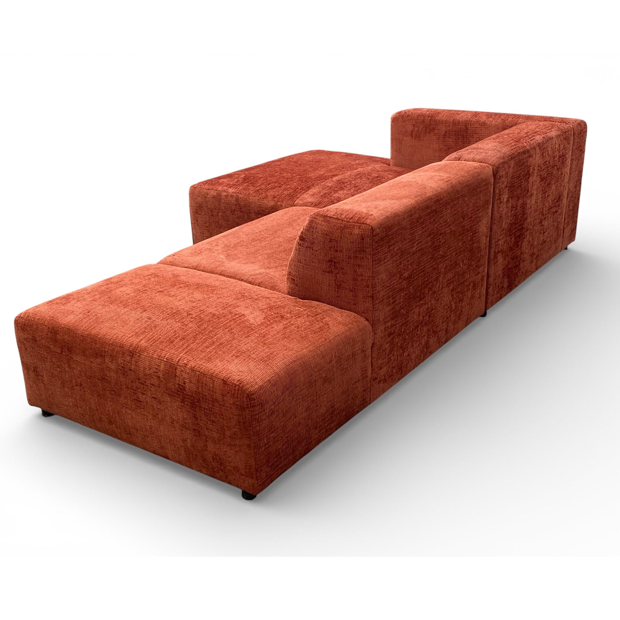 Canapé d'angle gauche tissu orange - BLOK 2