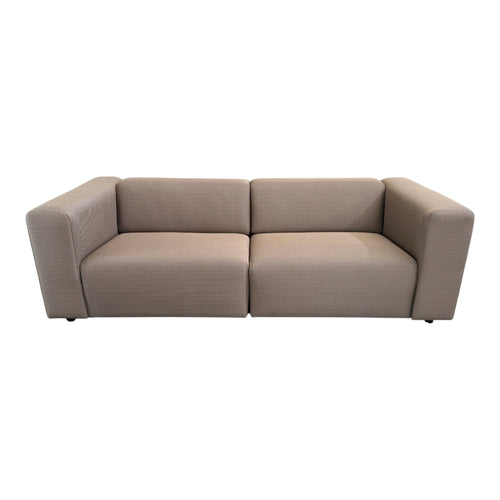 Canapé 230 cm droit 3/4 places tissu maille 3D marron - BLOK