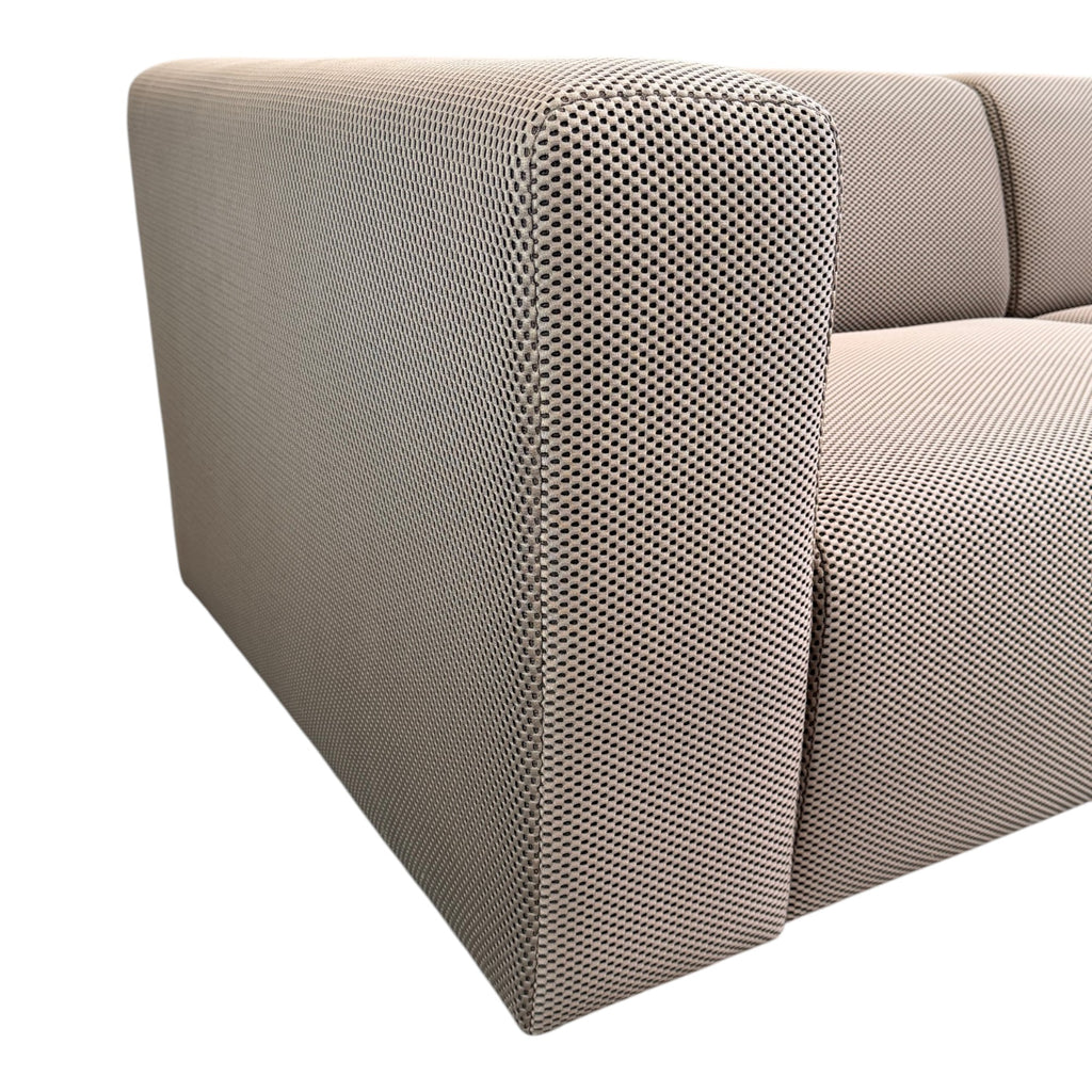 Canapé 230 cm droit 3/4 places tissu maille 3D marron - BLOK