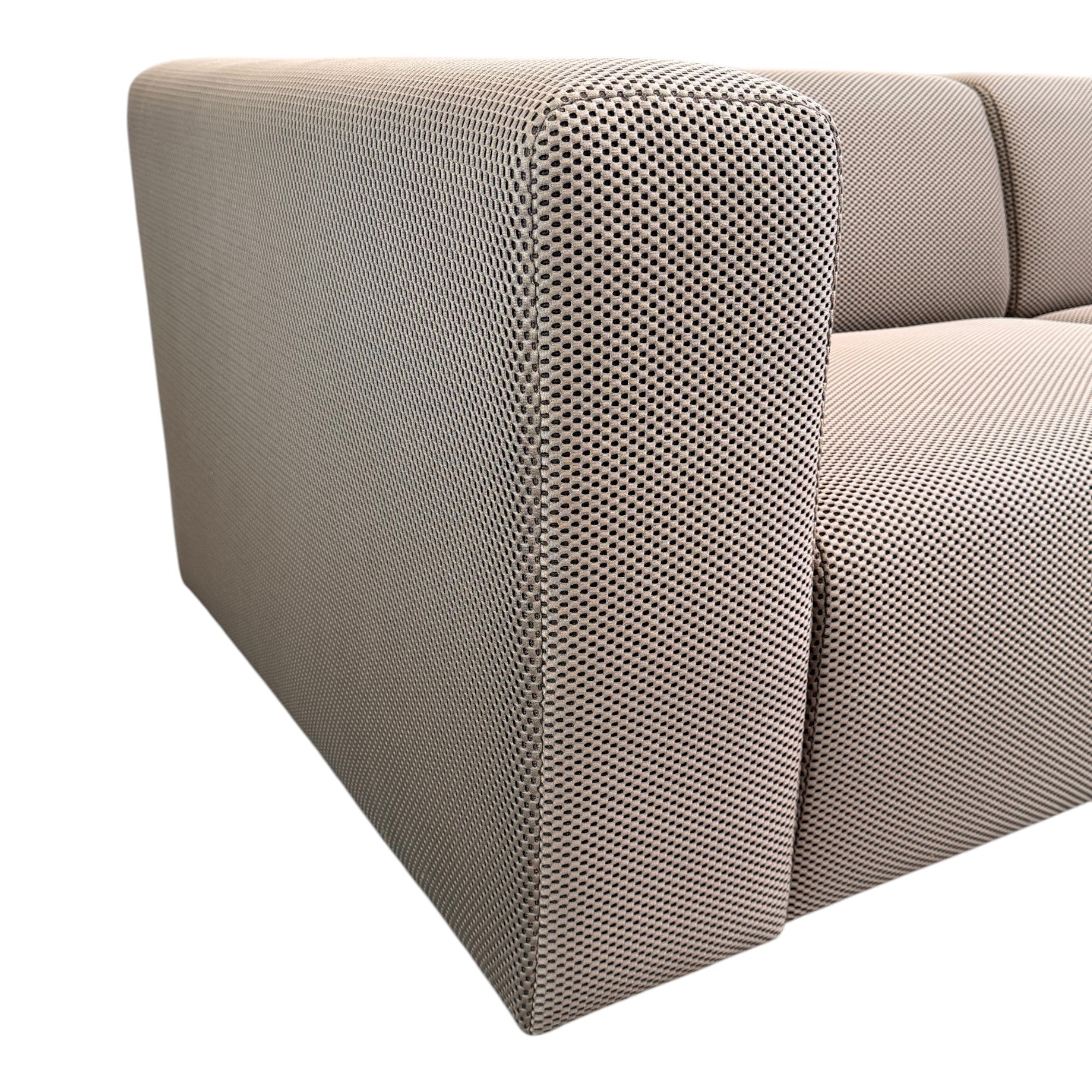 Canapé 230 cm droit 3/4 places tissu maille 3D marron - BLOK
