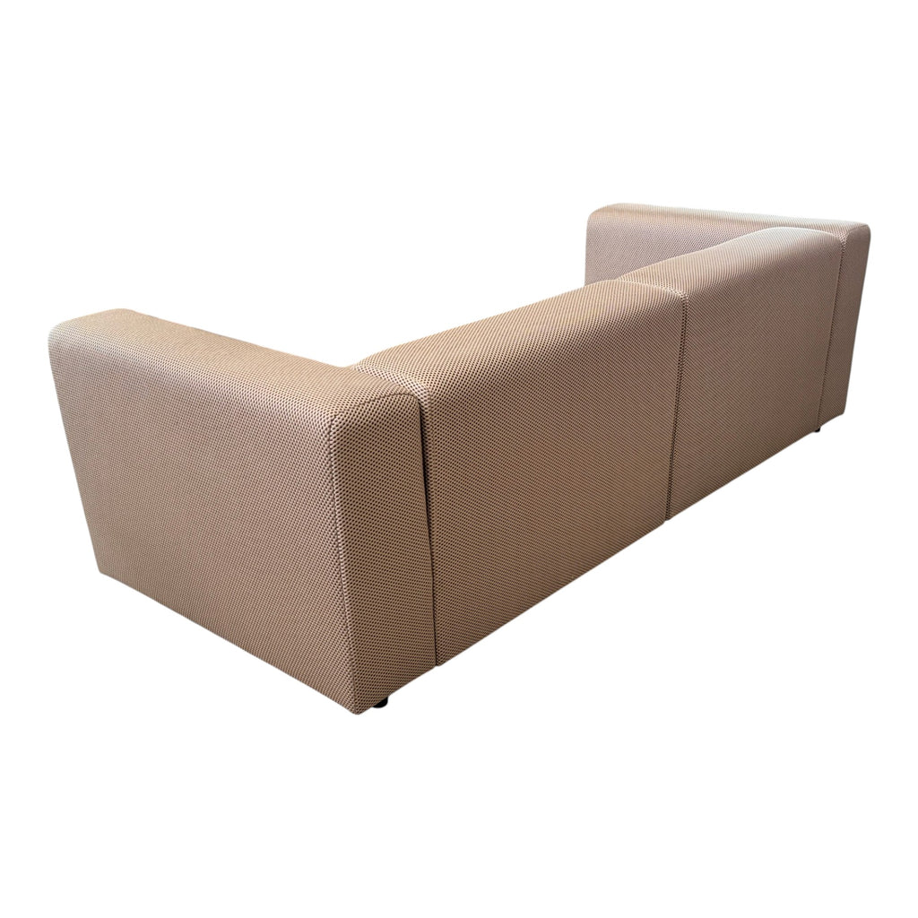 Canapé 230 cm droit 3/4 places tissu maille 3D marron - BLOK