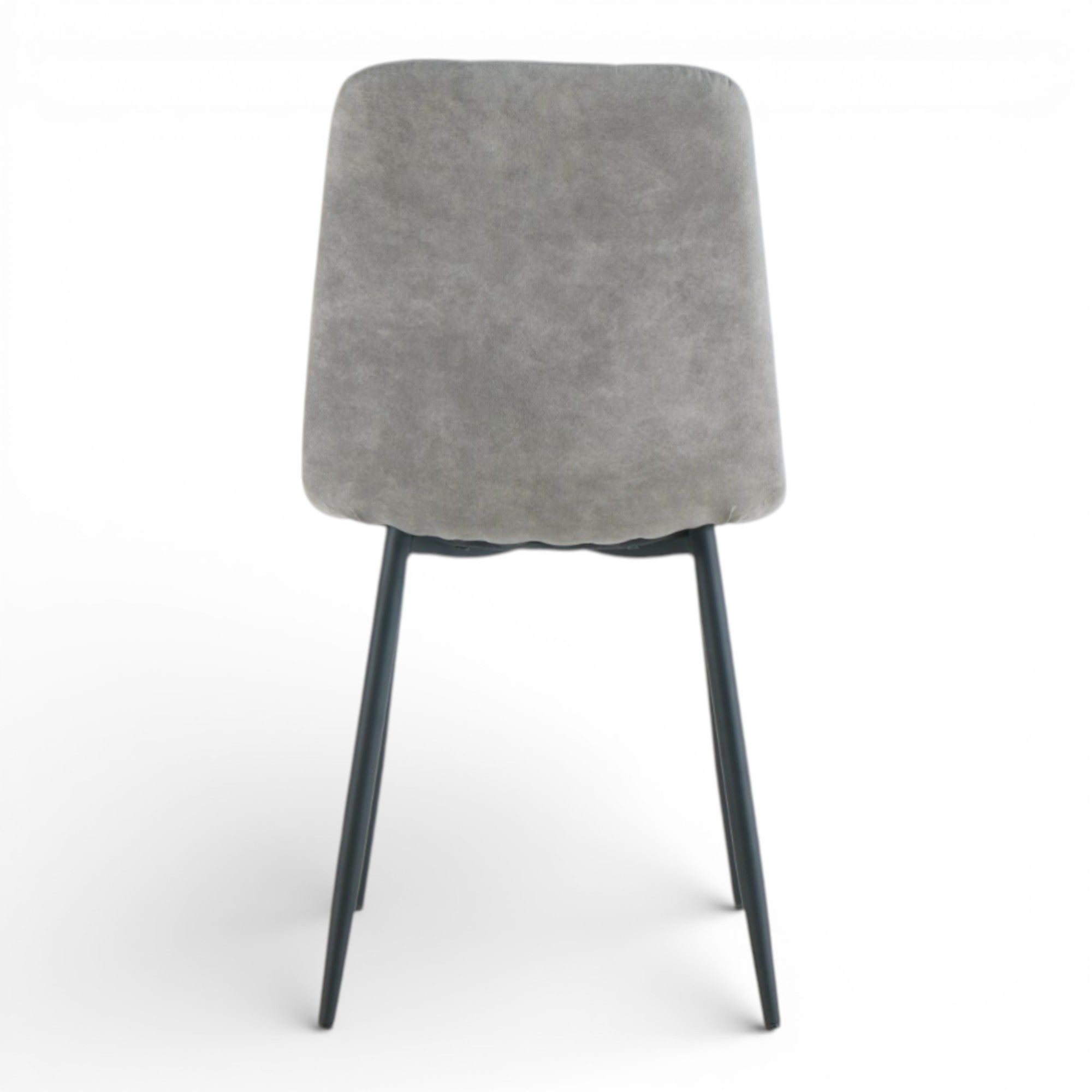 4 chaises tissu gris cowboy pieds métal noir - CLEO