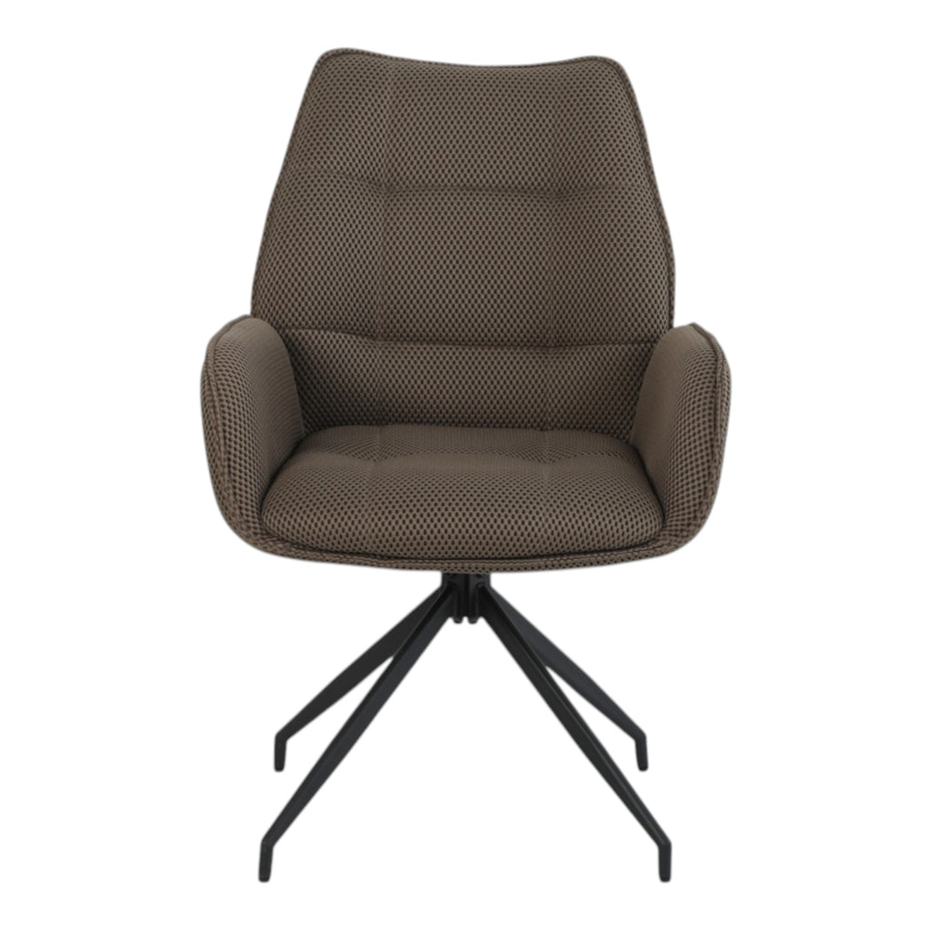 2 chaises pivotantes tissu maille 3D marron - CARILO