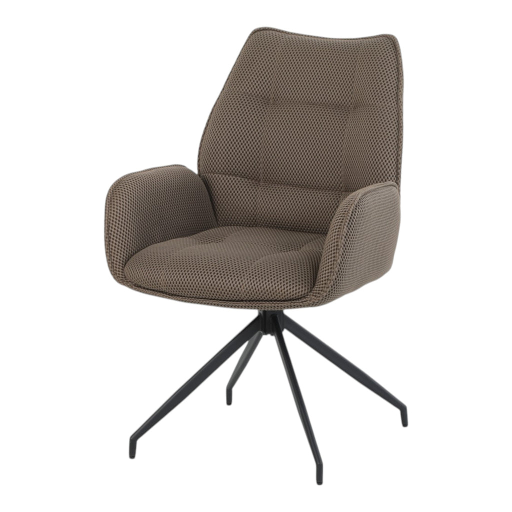 2 chaises pivotantes tissu maille 3D marron - CARILO