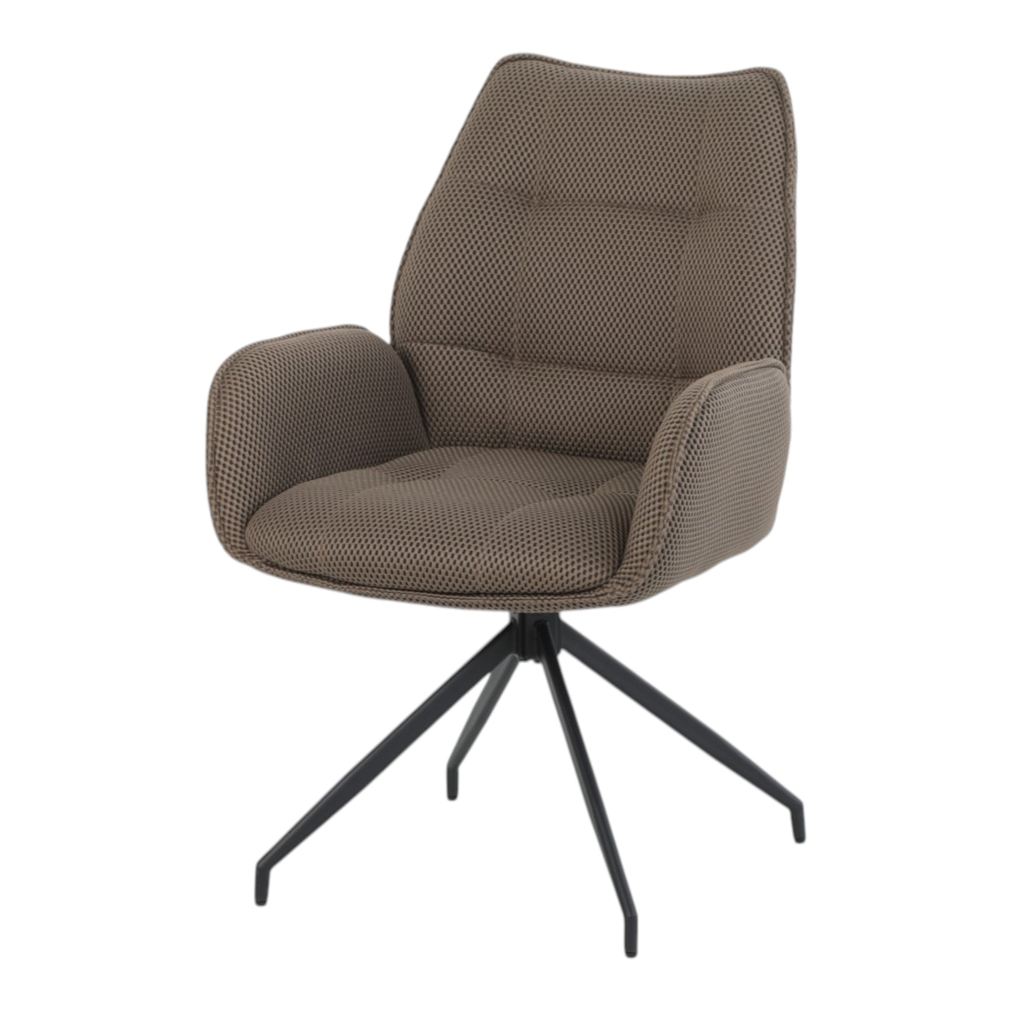 2 chaises pivotantes tissu maille 3D marron - CARILO