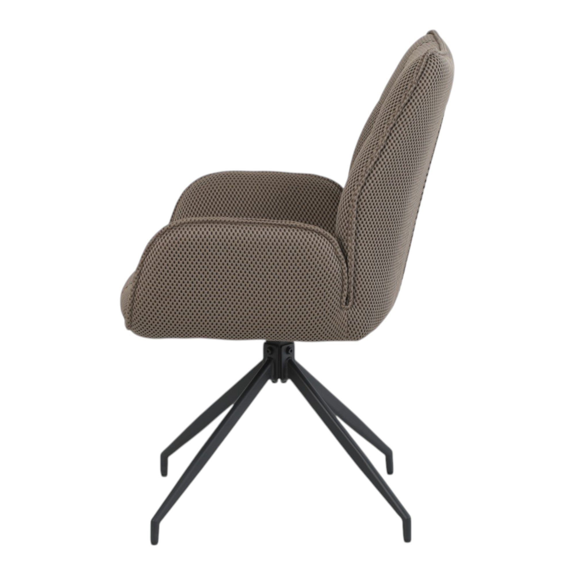 2 chaises pivotantes tissu maille 3D marron - CARILO