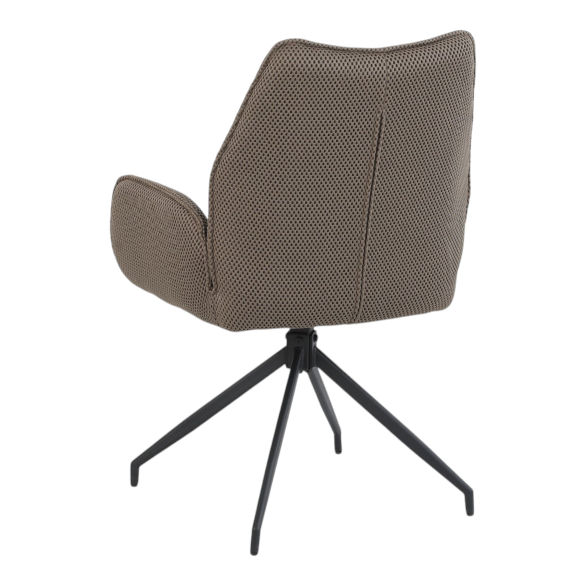 2 chaises pivotantes tissu maille 3D marron - CARILO