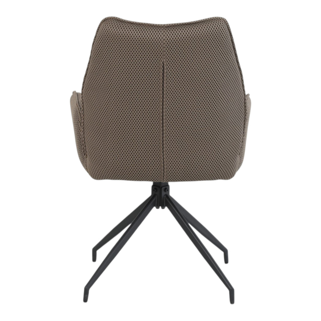 2 chaises pivotantes tissu maille 3D marron - CARILO