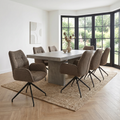 2 chaises pivotantes tissu maille 3D marron - CARILO