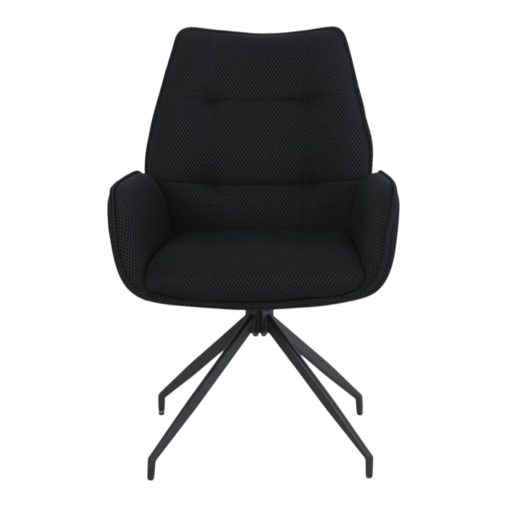 2 chaises pivotantes tissu maille 3D noir - CARILO