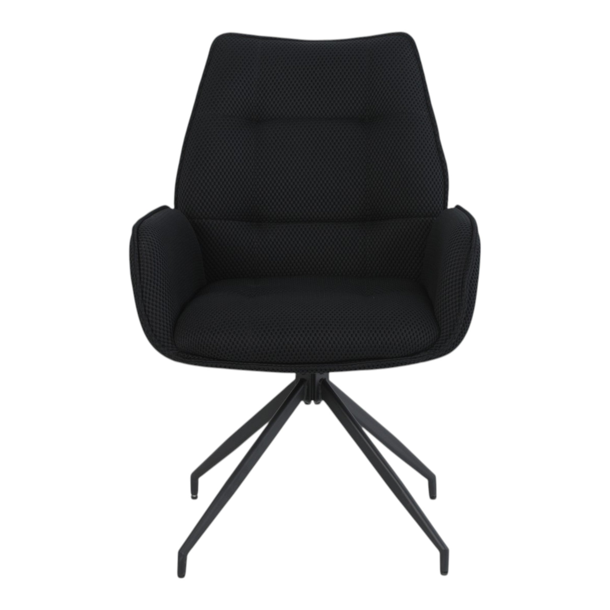 2 chaises pivotantes tissu maille 3D noir - CARILO